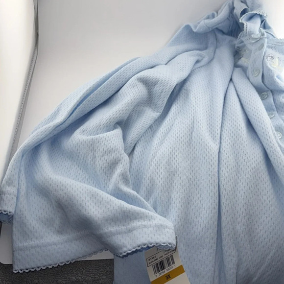 NWT MISS ELAINE WOMAN 3X LOUNGEWEAR/SLEEPWEAR/PAJAMA BLUE CUDDLEKNIT POPOVER - Picture 13 of 17